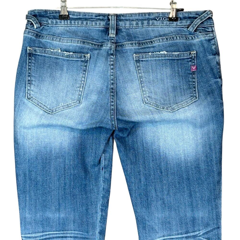 Vigoss Jeans Women Size 29 Blue The Motto Skinny Zip Ankle Stonewash Biker Denim - Picture 4 of 11